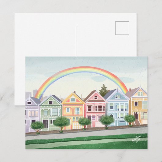 San Francisco Pastel geschilderde dames Briefkaart (Voorkant / Achterkant)