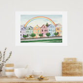 San Francisco Pastel geschilderde dames grote prin Poster (Keuken)