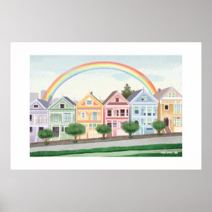 San Francisco Pastel geschilderde dames grote prin Poster