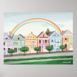 San Francisco Pastel geschilderde dames Poster