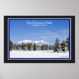 San Francisco Peaks Arizona op sneeuwfoto Poster