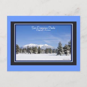 San Francisco Peaks Flagstaff Arizona op sneeuw Briefkaart