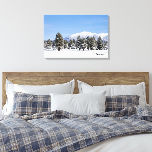San Francisco Peaks in sneeuw Arizona Foto Canvas Afdruk (Insitu (Slaapkamer))