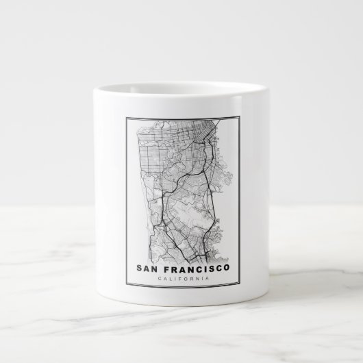 San Francisco Peninsula Map Grote Koffiekop (Voorkant)