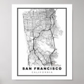 San Francisco Peninsula Map Poster (Voorkant)