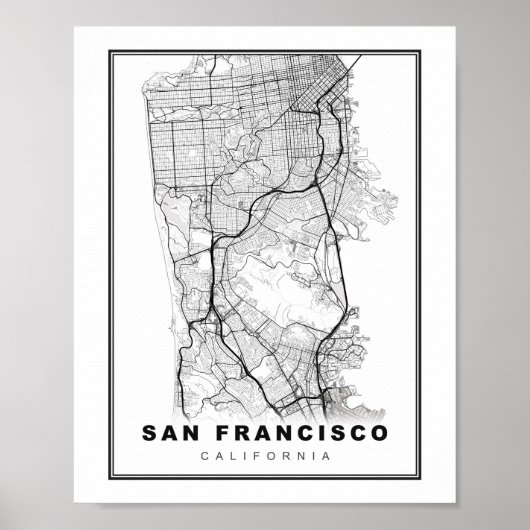 San Francisco Peninsula Map Poster (Voorkant)