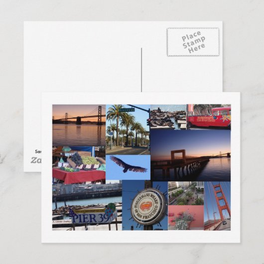 San Francisco Photo Collage Briefkaart (Voorkant / Achterkant)