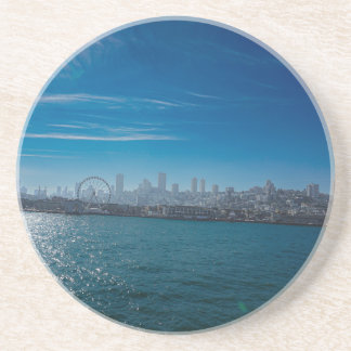 San Francisco Pier 39 Waterfront Foto Zandsteen Onderzetter