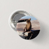 San Francisco Pier 39 Zee Lion Pinback Button (Voorkant /achterkant)
