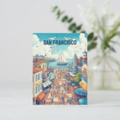 San Francisco Pier Briefkaart (Staand voorkant)