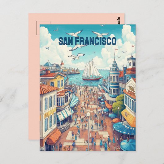 San Francisco Pier Briefkaart (Voorkant / Achterkant)