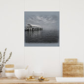 San Francisco Pier En Mist Archief Tekening Print (Keuken)