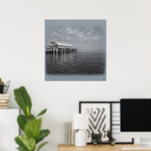 San Francisco Pier En Mist Archief Tekening Print (Thuiskantoor)