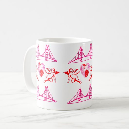 San Francisco Pink Cupids Koffiemok (Voorkant links)