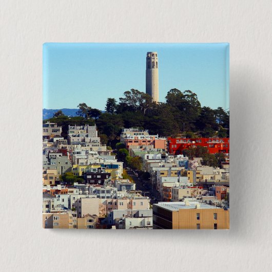 san francisco pionier park vierkante button 5,1 cm (Voorkant)