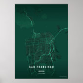 San Francisco Plattegrond Muur Kunst Poster Cadeau (Voorkant)