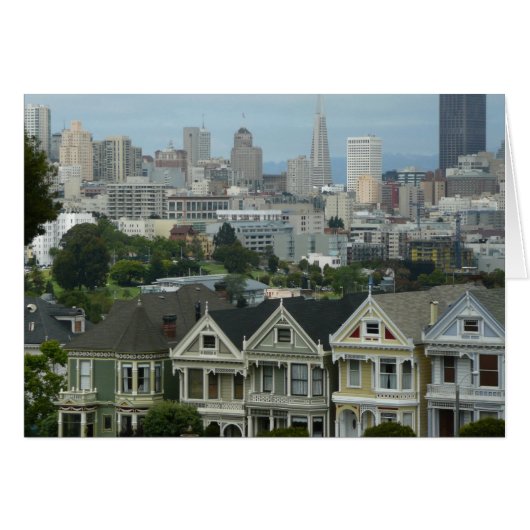 San Francisco Postcard Row Stadsscene Fotografie (Voorkant Horizontaal)