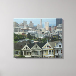 San Francisco Postcard Row Stadsscene Fotografie Canvas Afdruk