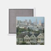 San Francisco Postcard Row Stadsscene Fotografie Magneet (Voorkant / Achterkant)