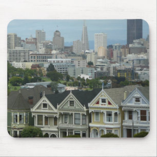 San Francisco Postcard Row Stadsscène Fotografie Muismat