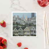 San Francisco Postcard Row Stadsscene Fotografie Servetten (Insitu)