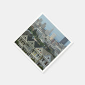 San Francisco Postcard Row Stadsscene Fotografie Servetten (Hoek)
