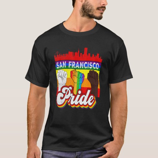 San Francisco Pride Rainbow Gay Pride Flag Lgbt T-shirt (Voorkant)