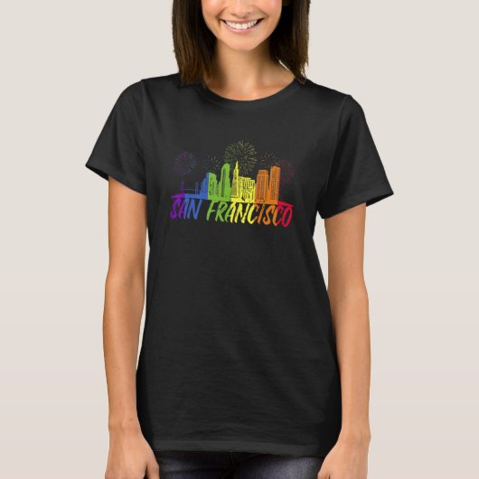 San Francisco Pride Skyline Pride-optocht San Fran T-shirt (Voorkant)