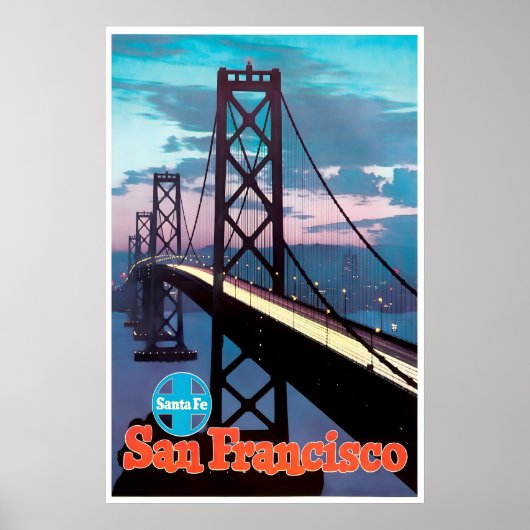 San Francisco Print Golden Gate Bridge Kunst Santa (Voorkant)