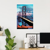 San Francisco Print Golden Gate Bridge Kunst Santa (Thuiskantoor)