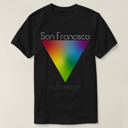 San Francisco Rainbow Triangle Gay LGBT Queer Name T-shirt (Design voorkant)