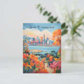 San Francisco Reis Stad Schilderen Esthetisch Briefkaart (Staand voorkant)