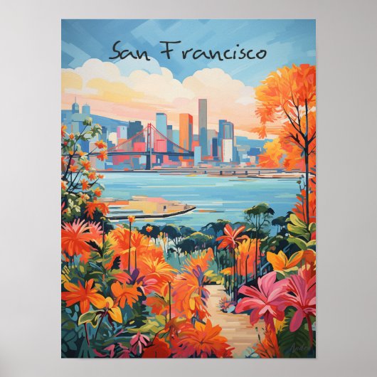 San Francisco Reis Stad Schilderen Esthetisch Poster (Voorkant)