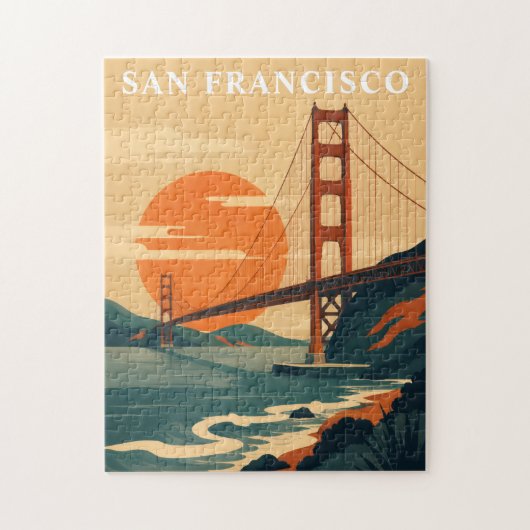 San Francisco Reis Vintage Golden Gate Bridge Legpuzzel (Verticaal)