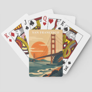 San Francisco Reis Vintage Golden Gate-brug Pokerkaarten