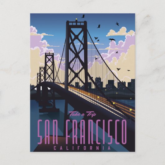 San Francisco Reisposter Aankondigingskaart (Voorkant)