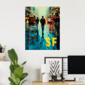 San Francisco Reisposter Poster (Thuiskantoor)