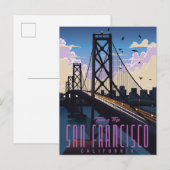 San Francisco Reisposter Uitnodiging Briefkaart (Voorkant / Achterkant)