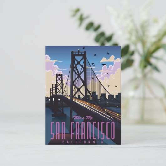 San Francisco Reisposter Uitnodiging Briefkaart (Staand voorkant)