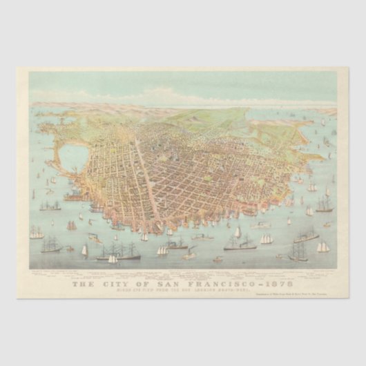 San Francisco Restored Map, 1878 ontkoppeling Tissuepapier (Voorkant)
