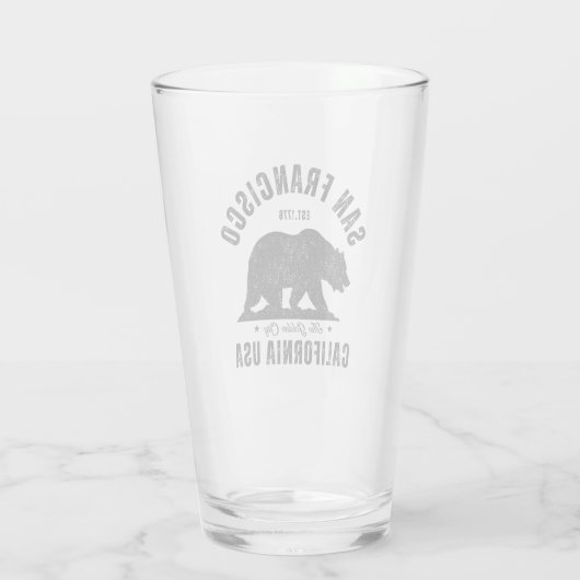 San Francisco Retro California Travel Glas (Achterkant)