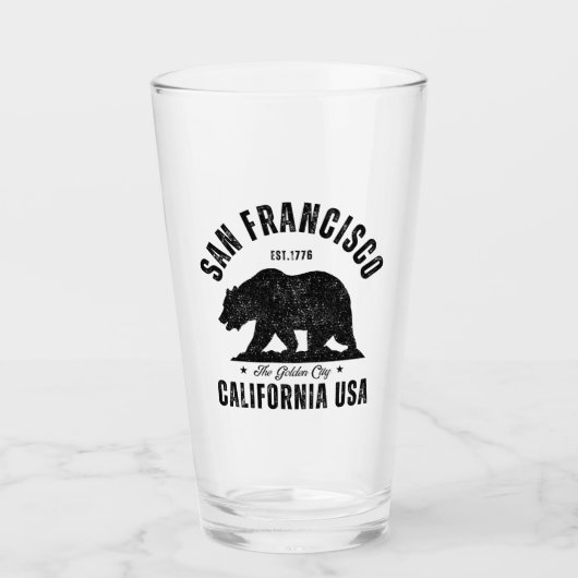 San Francisco Retro California Travel Glas (Voorkant)
