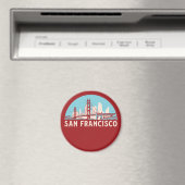 San Francisco Retro City Skyline  Cityscape Magneet (Insitu (Vaatwasser))