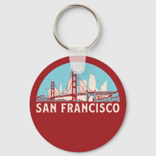 San Francisco Retro City Skyline  Cityscape Sleutelhanger