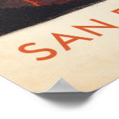 San Francisco Retro Golden Gate Bridge  Poster (Hoek)