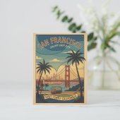 San Francisco Retro Reis 1950s Briefkaart (Staand voorkant)