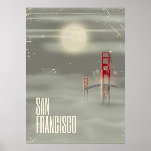 San Francisco Retro Reisposter Poster (Voorkant)