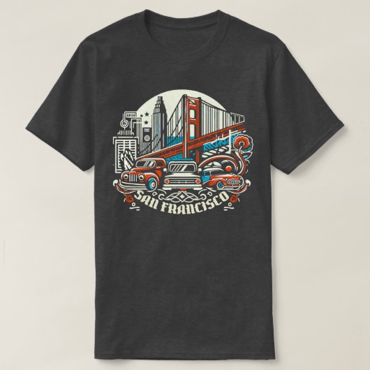 San Francisco retro stijl T-shirt (Design voorkant)