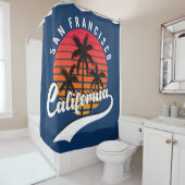San Francisco Retro Sunset Shower Curtain Douchegordijn (In situ)