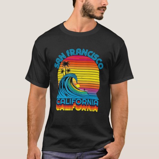 San Francisco Retro Throwback Surf & Beach Souveni T-shirt (Voorkant)